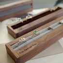 Axyaa Walnut Jewelry Display Rack for Rings and Earrings Storage