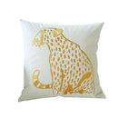 Axyaa Gold Leopard Velvet Pillow Case, 45x45cm Luxury Embroidered Cushion Cover for Home Decor