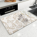 Axyaa Non-Slip Butterfly Drying Mat: Absorbent, Solid Color Placemat for Kitchen Counter