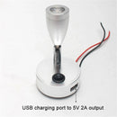 Axyaa 12V 24V LED Reading Light with USB Port and Switch - Boat Yacht RV Interior
