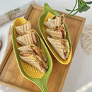 Axyaa Hand-Painted Corn Ceramic Relief Plates Set of 2