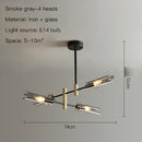 Axyaa Sputnik Glass & Iron Chandelier: Elegant Nordic E14 Lighting for Dining, Bedroom & Kitchen
