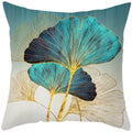 Luxurious Blue Bird Floral Pillowcase by Axyaa - 45x45cm Square Decor for Home & Office