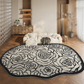 Axyaa Fluffy Green French Carpet: Soft, Waterproof Area Rug for Living Room & Bedroom