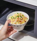 Axyaa Ceramic Rice Bowls Set for Couples - Elegant Tableware and Housewarming Gifts