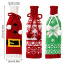 Knitted Snowflake Elk Christmas Wine Bottle Cover by Axyaa