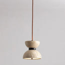 Axyaa Travertine Limestone LED Pendant Lamp: Sleek Stone Designer Suspension Light