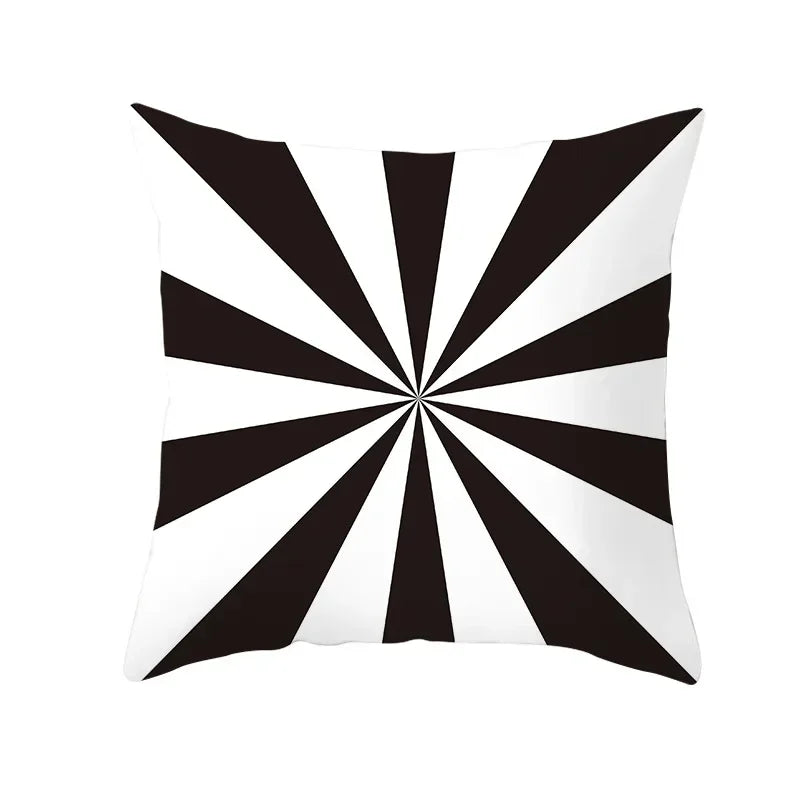 Axyaa Plaid Geometric Wave Stripe Checkerboard Print Throw Pillow Case