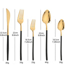 Axyaa Stainless Steel Black Cutlery Set 30Pcs Western Kitchen Silverware