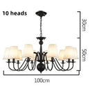 Axyaa Black Iron Chandelier with Cloth Lampshade, E14 Candle Light Holder