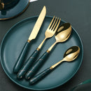 Axyaa Stainless Steel Ceramic Handle Cutlery Set