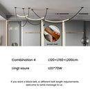 Axyaa Minimalist Belt LED Pendant Chandelier: Italian Design, Modern Style, Ideal for Living Room & Bar.