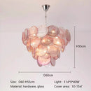 Axyaa Circular Glass Chandelier for Hotel Villa, Living Room, Dining Room, Bedroom