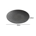 Axyaa Matte Stone Patterned Ceramic Steak Dessert Sushi Salad Plate - Round Shallow Specialty Tableware