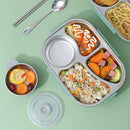 Axyaa Stainless Steel Bento Lunch Box Set with Large Capacity Compartments