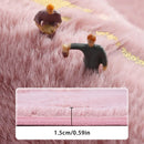 Axyaa Faux Fur Rabbit Non-Slip Bathroom Mat - Pink/Black - 40x60cm or 50x80cm