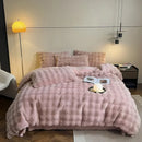 Axyaa Rabbit Plush Four-Piece Sheet Set - Cozy Autumn/Winter Bedding
