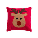 Christmas Reindeer Red Embroidery Pillow Cover for Axyaa - Soft Fabric, 45x45cm