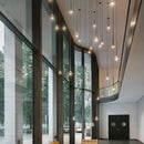 Axyaa Modern Nordic LED Chandelier for Dining and Living Room, Elegant Ceiling Light for Villa Staircase