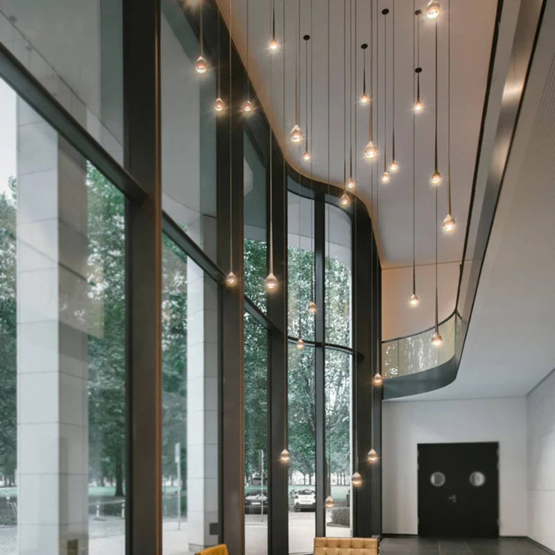 Axyaa Modern Nordic LED Chandelier for Dining and Living Room, Elegant Ceiling Light for Villa Staircase