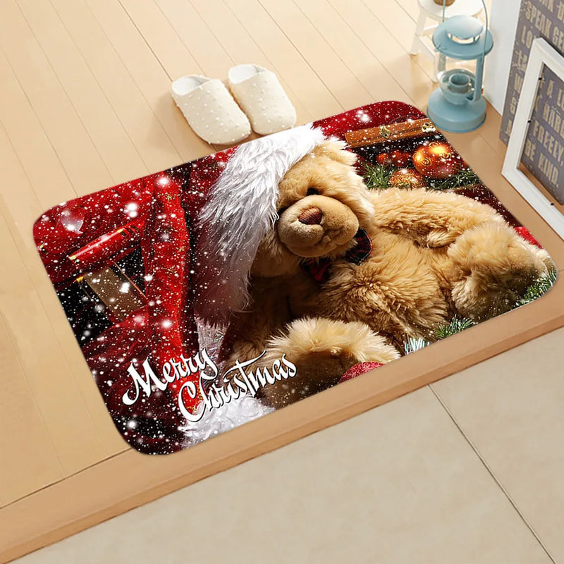 Axyaa Christmas Animal Print Door Mat - Non-Slip Home Decoration