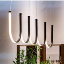 Axyaa Nordic U-Shaped LED Chandelier in Black Gold for Home Decor