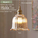 Axyaa Amber Glass Pendant Light Brass Vintage Adjustable Hanging Lamp
