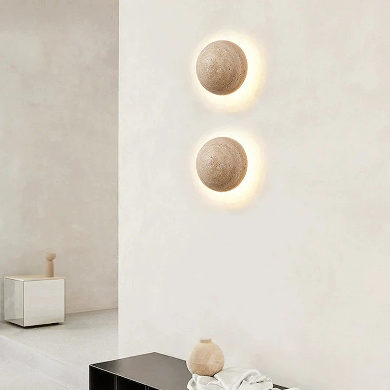 Axya Yellow Cave Stone LED Wall Lamp - Nordic Bedroom Lighting Fixture