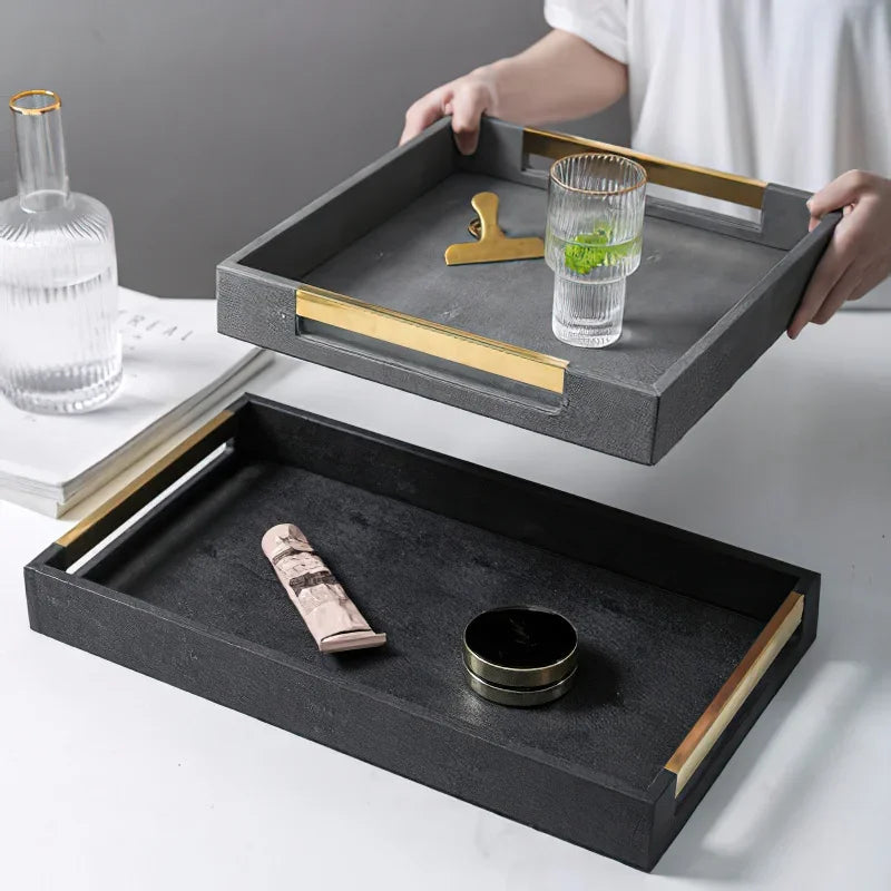 Axya Large Metal Tray for Home Kitchen - Serving & Storage Solution
