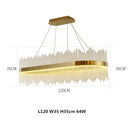 Axyaa Modern Glass LED Pendant Chandelier for Dining Room with Dimmable Metal Suspension