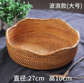 Axyaa Bamboo Woven Fruit Basket for Living Room and Kitchen Storage