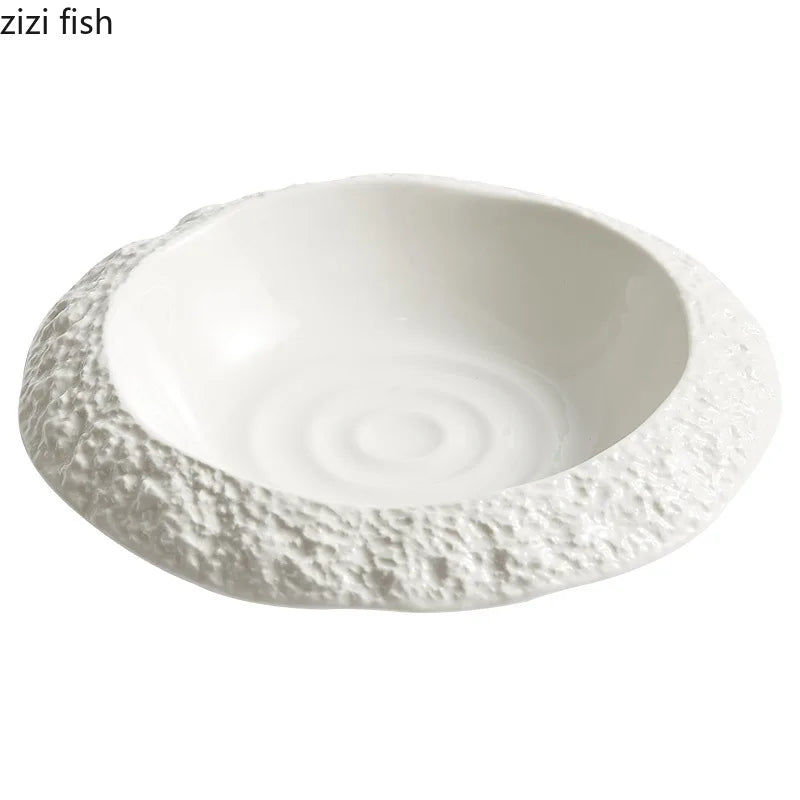Axya Ceramic Dinner Plate Set - Solid Color Tableware for Restaurant and Home