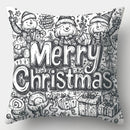 Axyaa Christmas Santa Deer Merry Words Cushion Cover for Sofa Bedroom Car Pillow