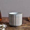 Axyaa Ceramic Tea Cup - Japanese Style Striped Coffee Mug 180ml Mug Drinkware