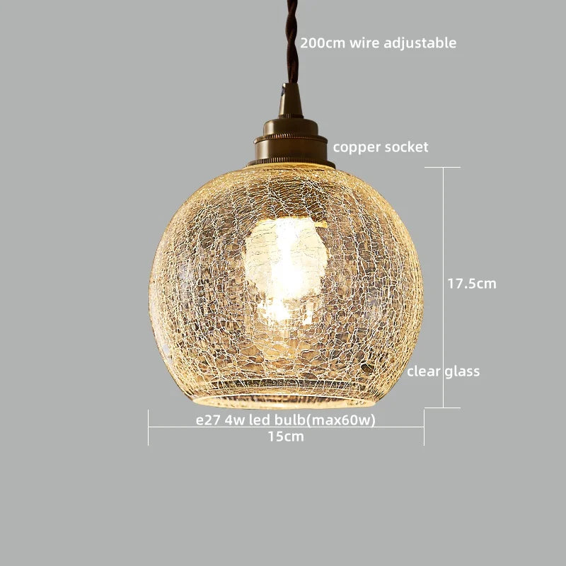 Axyaa Copper Glass LED Pendant Chandelier for Home Decor