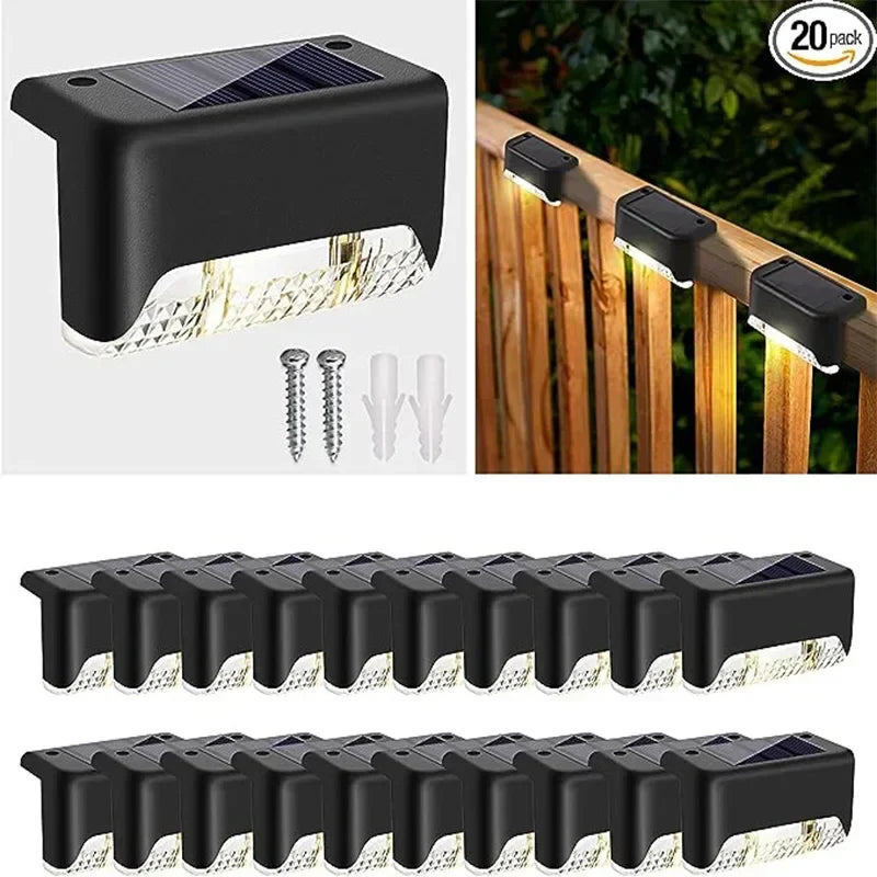Axyaa Solar Deck Lights 20 Pack - Waterproof LED Outdoor Step Lights