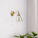Axyaa Nordic Brass Glass LED Wall Lamp - Vintage Wall Sconce
