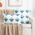 Axyaa Bohemian Tufted Tassel Pillowcase Set