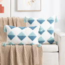 Axyaa Bohemian Tufted Tassel Pillowcase Set