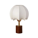 Axyaa Wooden Table Lamp with Fabric Pattern for Bedroom Décor