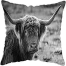 Axyaa Nordic Yak Oxen Highland Cow Cushion Cover for Home Hotel Sofa Bed