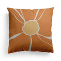 Axyaa Nordic Orange Geometric Flower Print Throw Pillow Cover for Home and Office