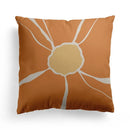 Axyaa Nordic Orange Geometric Flower Print Throw Pillow Cover for Home and Office