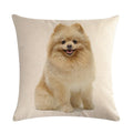 Axyaa Pug Pet Dog Pattern Cotton Linen Throw Pillow Cover for Home Decor