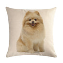 Axyaa Pug Pet Dog Pattern Cotton Linen Throw Pillow Cover for Home Decor