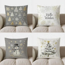 Axyaa Christmas Tree & Snowflake Pillow Cover for Sofa, Bedroom, Car