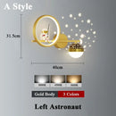 Axyaa Star Astronaut Projector Wall Light: Kids Bedroom Indoor Lighting
