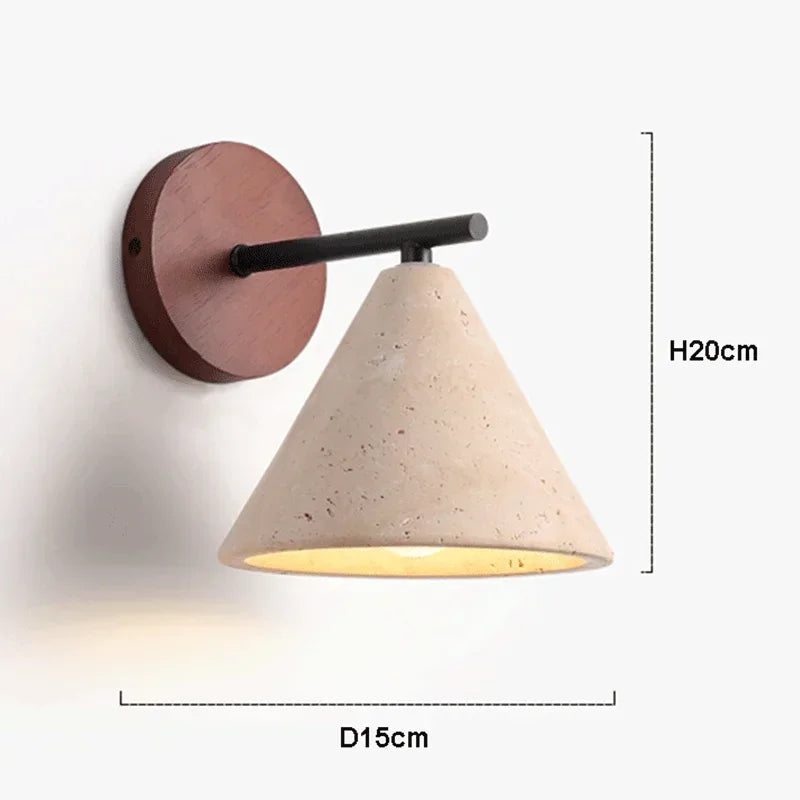 Axyaa Travertine Stone Sconce Wall Lamp with E27 Bulb