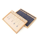 Axyaa Solid Wood Jewelry Tray Ring Necklace Storage Box Velvet Display Rack