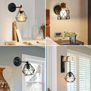 Axyaa Iron Cage LED Wall Sconce Light Fixture for Bedroom Kitchen Home Décor